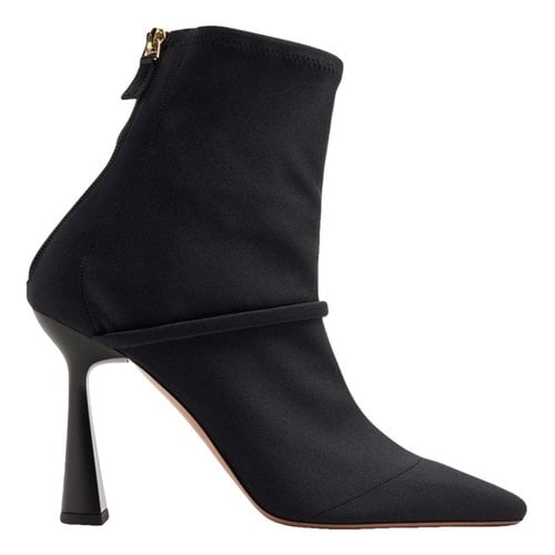 Pre-owned Malone Souliers Cloth Ankle Boots In Black