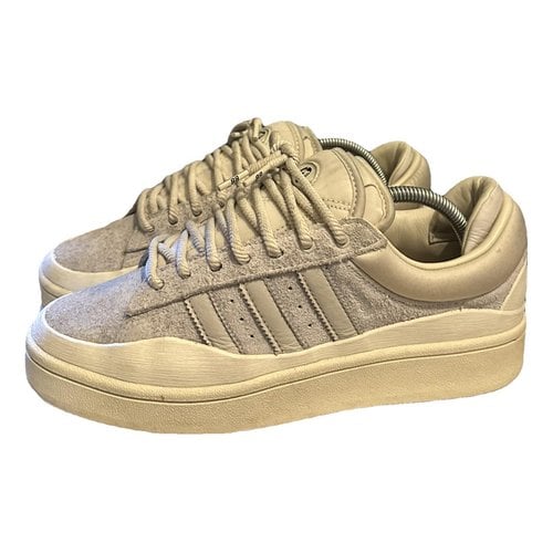 Pre-owned Adidas Originals Leather Low Trainers In Beige