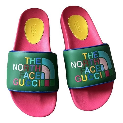 Pre-owned The North Face X Gucci Leather Mules In Pink