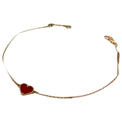 Pre-owned Van Cleef & Arpels Sweet Alhambra Pink Gold Bracelet In Red