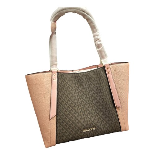 Pre-owned Michael Kors Jet Set Leather Tote In Pink