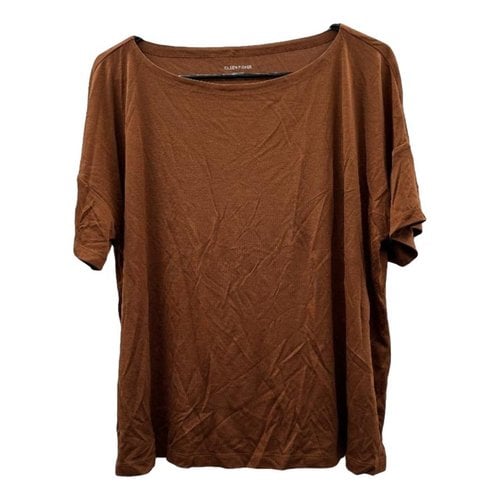 Pre-owned Eileen Fisher Blouse In Brown