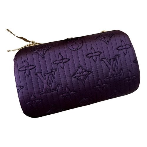 Pre-owned Louis Vuitton Silk Clutch Bag In Purple