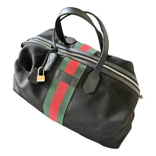 Pre-owned Gucci Cloth 24h Bag In Black