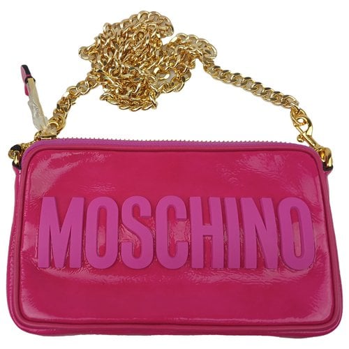 Pre-owned Moschino Patent Leather Handbag In Pink