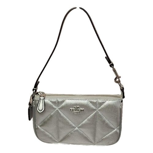 Pre-owned Coach Leather Handbag In Silver