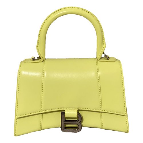 Pre-owned Balenciaga Hourglass Leather Crossbody Bag In Yellow