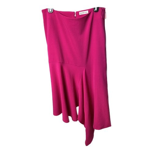 Pre-owned Balenciaga Wool Mid-length Skirt In Pink