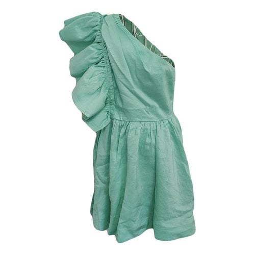 Pre-owned Aje Linen Mini Dress In Green