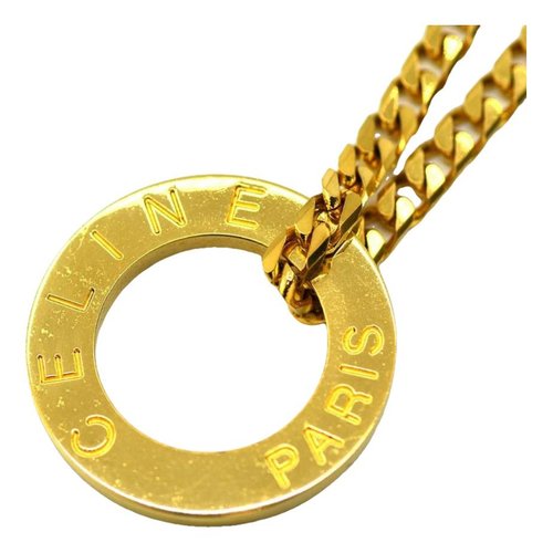 Pre-owned Celine Long Necklace In Gold