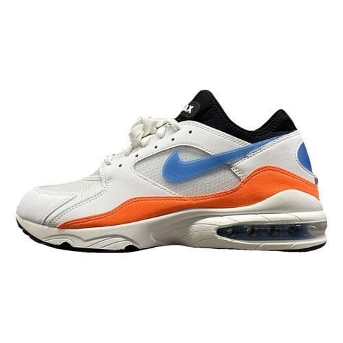 Pre-owned Nike Air Max 93 Leather Low Trainers In White
