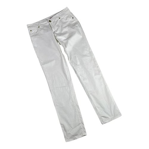 Pre-owned Versace Trousers In White