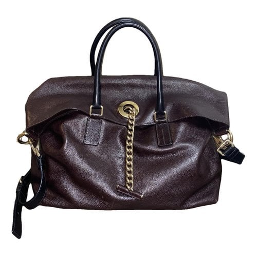 Pre-owned Jil Sander Leather Handbag In Burgundy