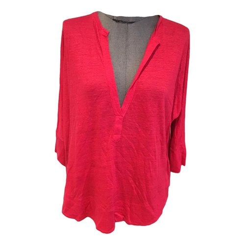 Pre-owned Ba&sh Linen Jersey Top In Red