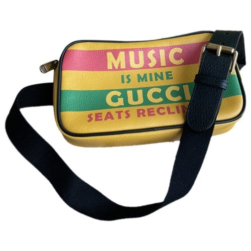 Pre-owned Gucci Leather Crossbody Bag In Yellow