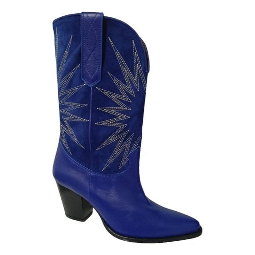 Pre-owned Patricia Blanchet Leather Boots In Blue