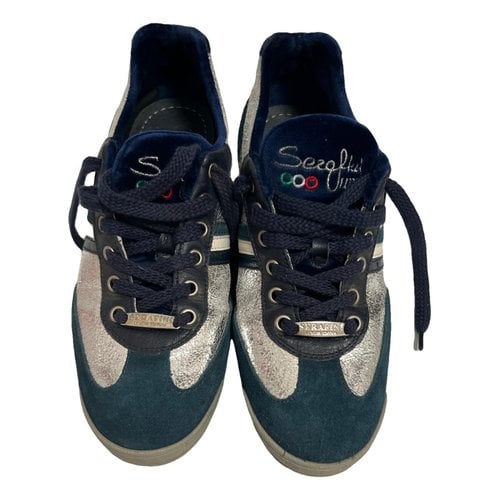 Pre-owned Serafini Leather Trainers In Blue