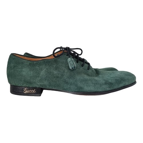 Pre-owned Gucci Lace Ups In Green