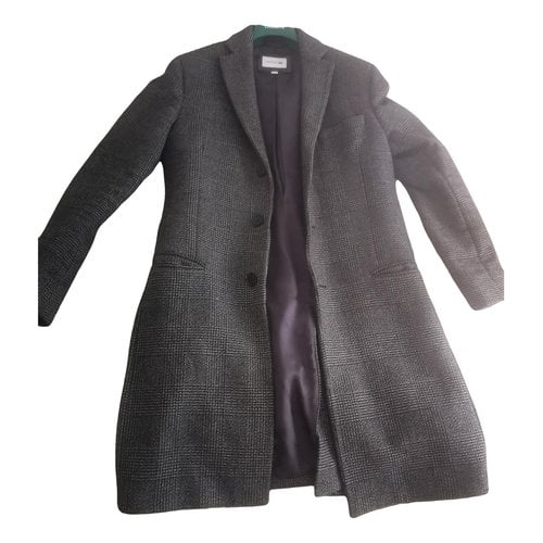 Pre-owned Lacoste Wool Coat In Grey