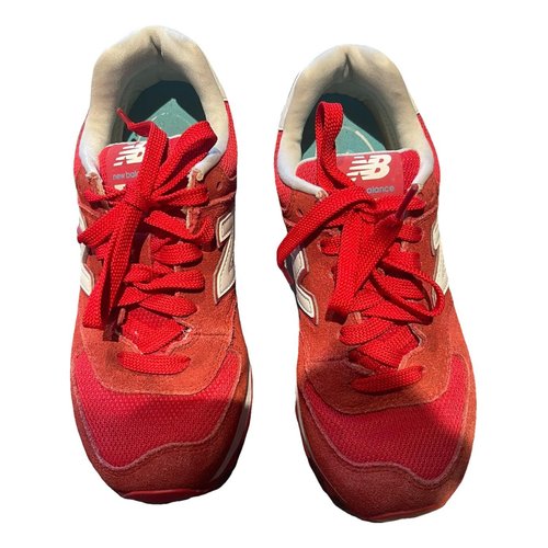 Pre-owned New Balance Leather Trainers In Red