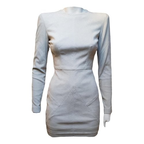 Pre-owned Alex Perry Leather Mini Dress In Grey