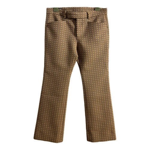 Pre-owned Gucci Wool Trousers In Camel