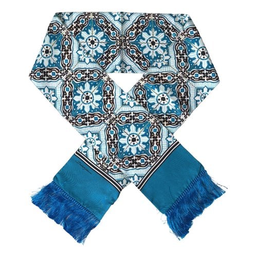 Pre-owned Dolce & Gabbana Silk Scarf & Pocket Square In Blue
