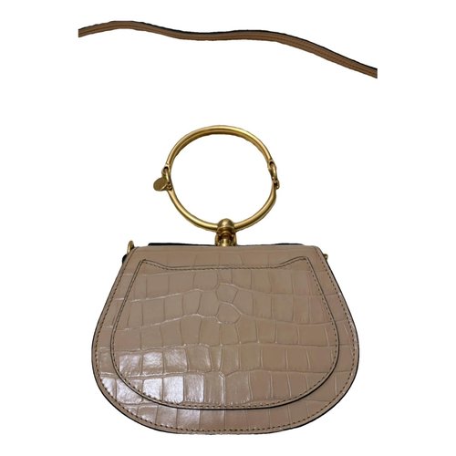 Pre-owned Chloé Bracelet Nile Leather Crossbody Bag In Beige