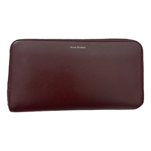 Pre-owned Acne Studios Leather Wallet In Burgundy