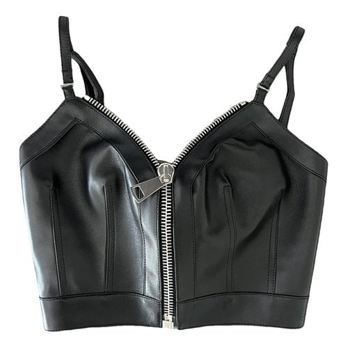 Pre-owned Alexander Mcqueen Leather Corset In Black