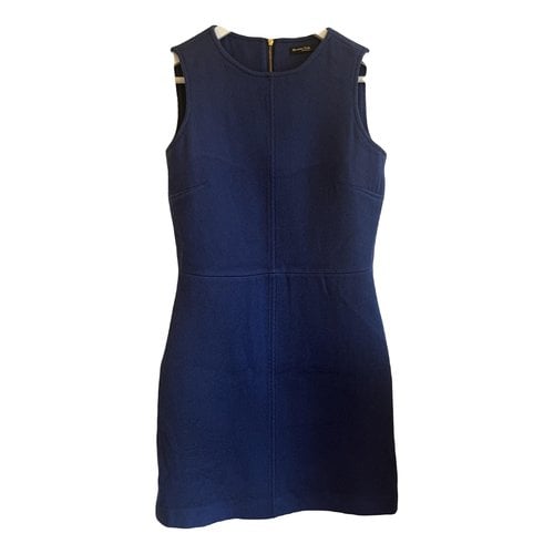 Pre-owned Massimo Dutti Wool Mid-length Dress In Blue