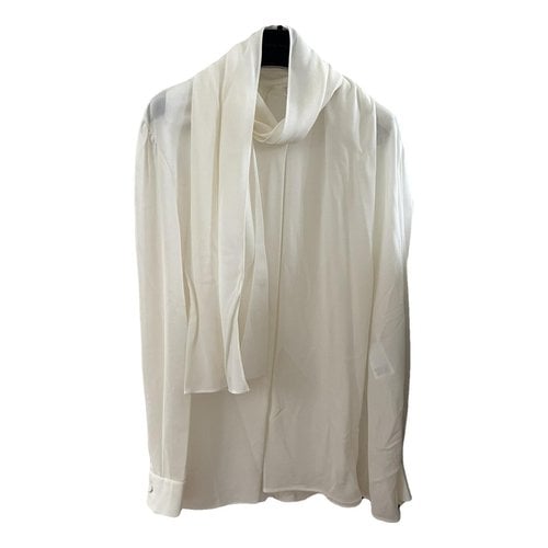 Pre-owned Alexander Mcqueen Silk Blouse In White
