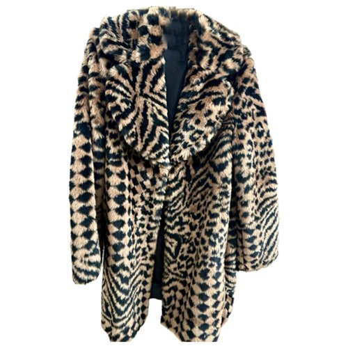 Pre-owned Amuse Society Faux Fur Coat In Brown