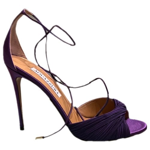 Pre-owned Aquazzura Cloth Heels In Purple