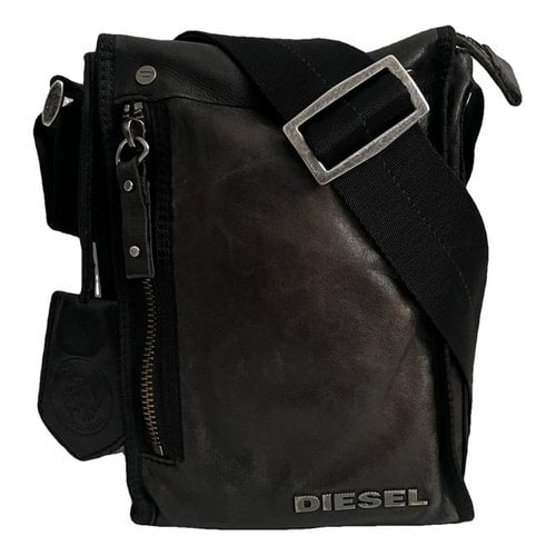 Pre-owned Diesel Leather Weekend Bag In Black