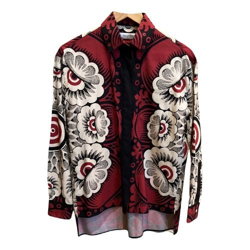 Pre-owned Valentino Silk Shirt In Burgundy