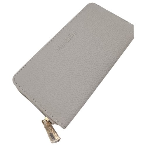 Pre-owned Baldinini Vegan Leather Wallet In Grey