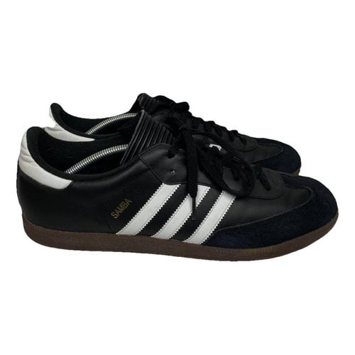 Pre-owned Adidas Originals Samba Leather Low Trainers In Black