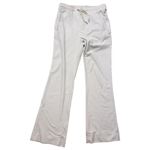 Pre-owned Juicy Couture Velvet Trousers In White