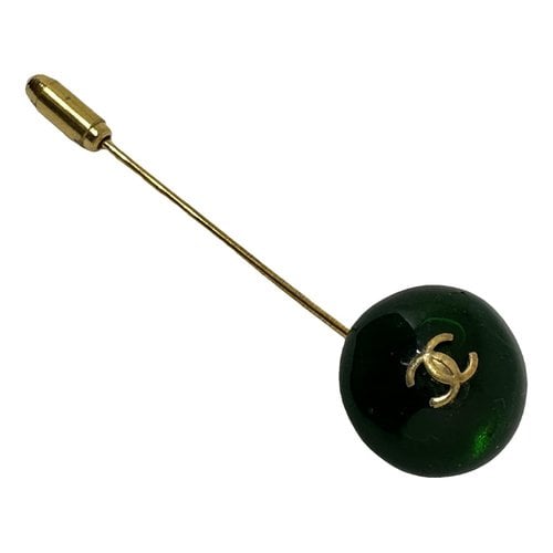 Pre-owned Chanel Gripoix Pin & Brooche In Green
