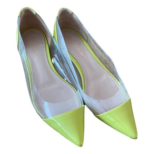 Pre-owned Gianvito Rossi Plexi Patent Leather Ballet Flats In Green