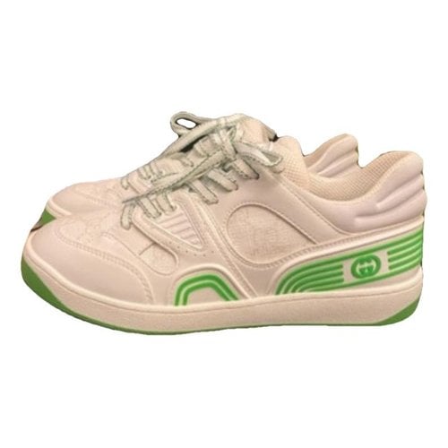 Pre-owned Gucci Leather Trainers In Green