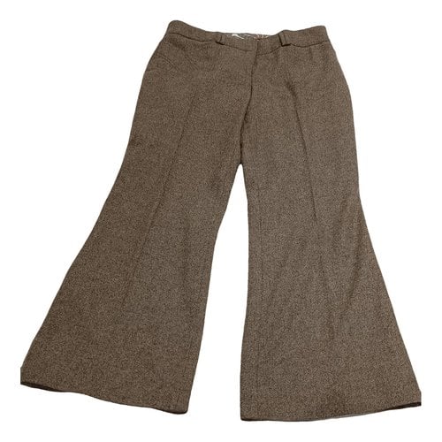 Pre-owned Ted Baker Wool Trousers In Brown