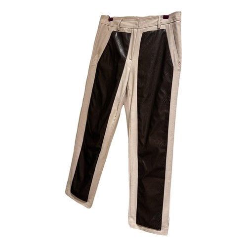 Pre-owned Violante Nessi Wool Trousers In Beige