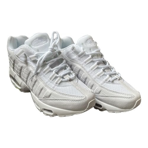 Pre-owned Nike Air Max 95 Leather Trainers In White