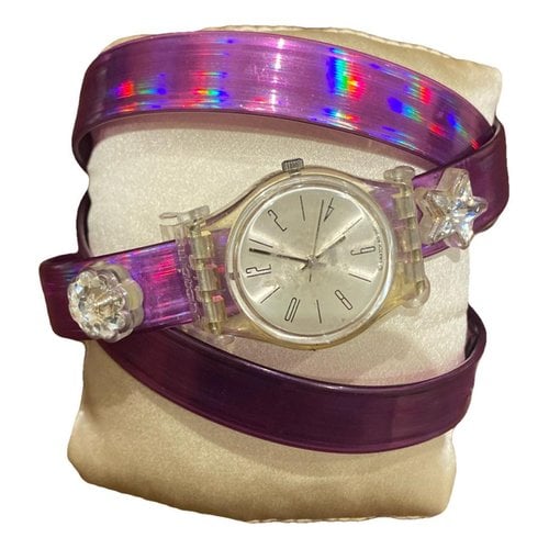 Pre-owned Swatch Watch In Purple