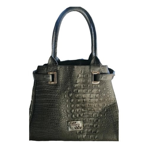 Pre-owned Pinko Leather Handbag In Grey