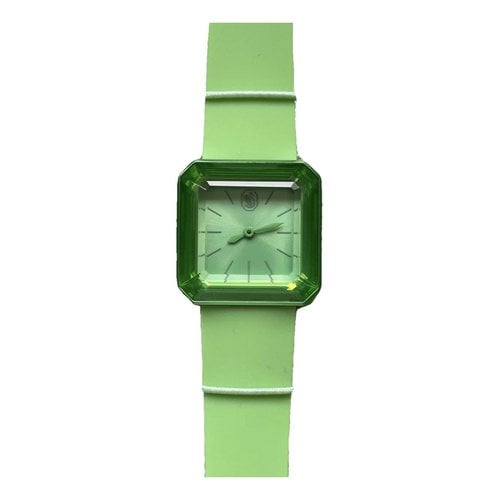 Pre-owned Swarovski Ceramic Watch In Green