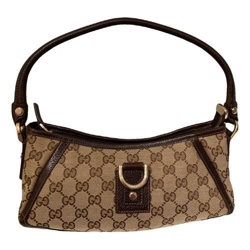 Pre-owned Gucci Abbey Cloth Handbag In Beige