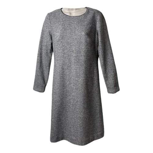 Pre-owned Agnès B. Wool Mini Dress In Grey